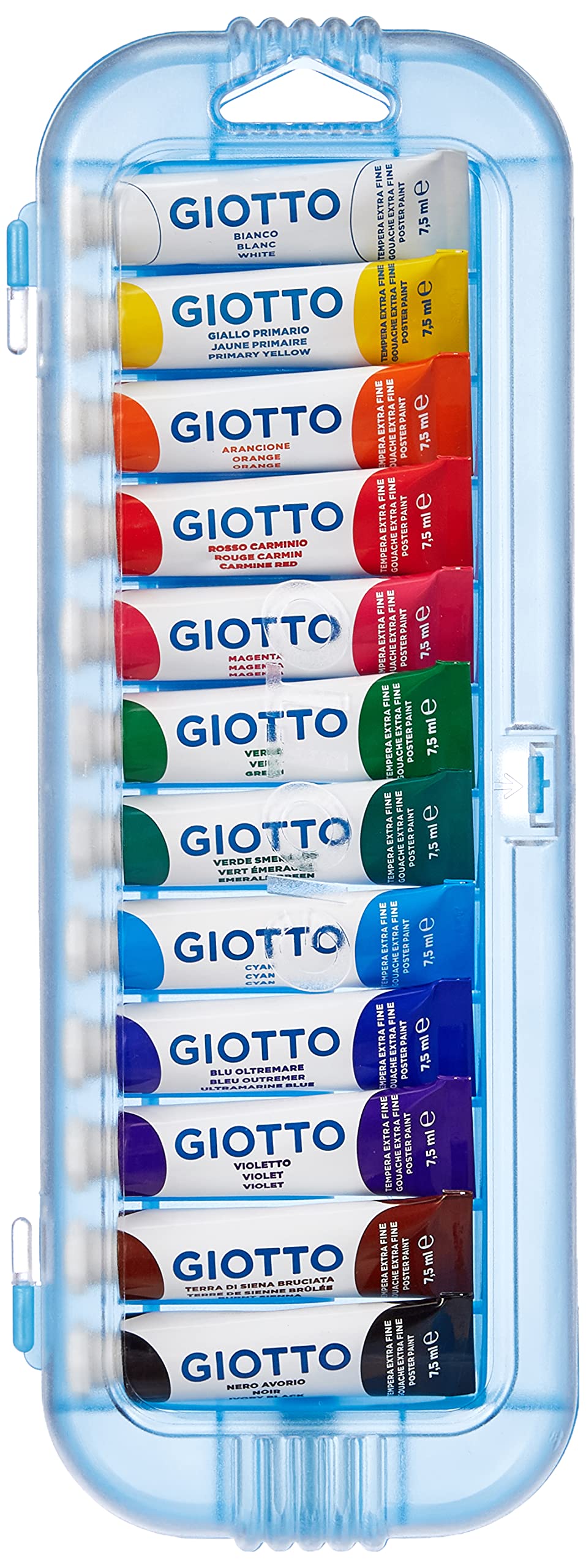 Giotto Extra Fine Tempera Pencil Case of 12 Temperas in Tube