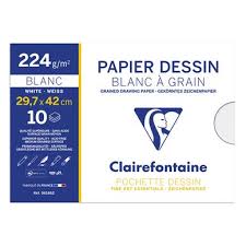 Papier Dessin Blanc à Grain 224 g/m² - Clairefontaine