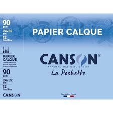 Canson - Pochette papier calque - 12 feuilles - 24 x 32 cm - 90 gr