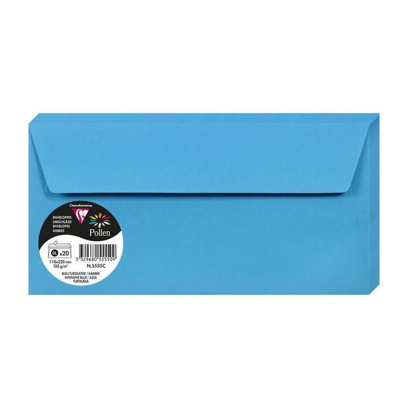 Enveloppe Adhésive - Paquet de 20 - Bleu Turquoise