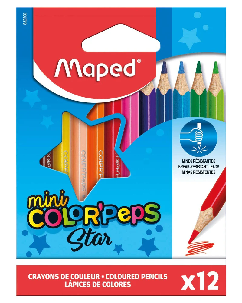 Maped Boîte de 12 Crayons Star Color'peps 11cm