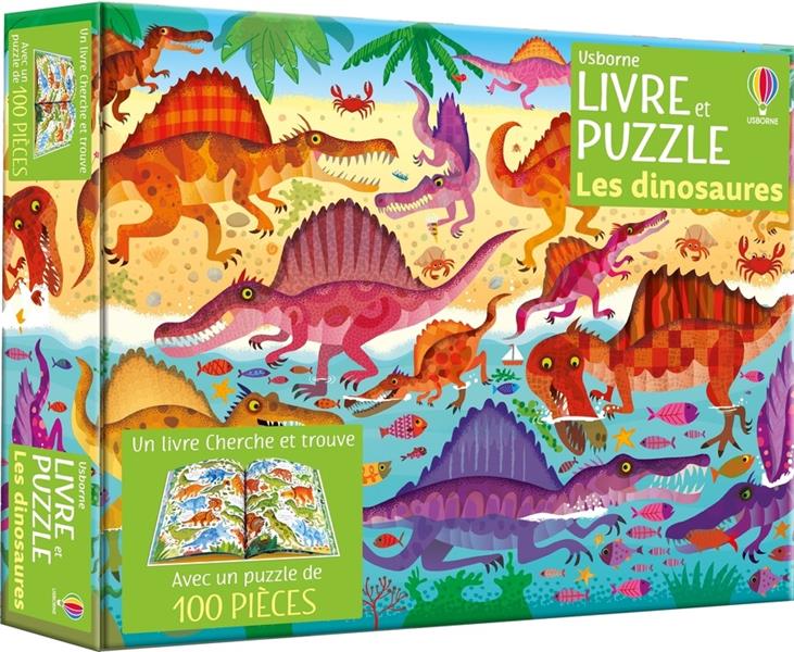 Livre et puzzle : Les dinosaures